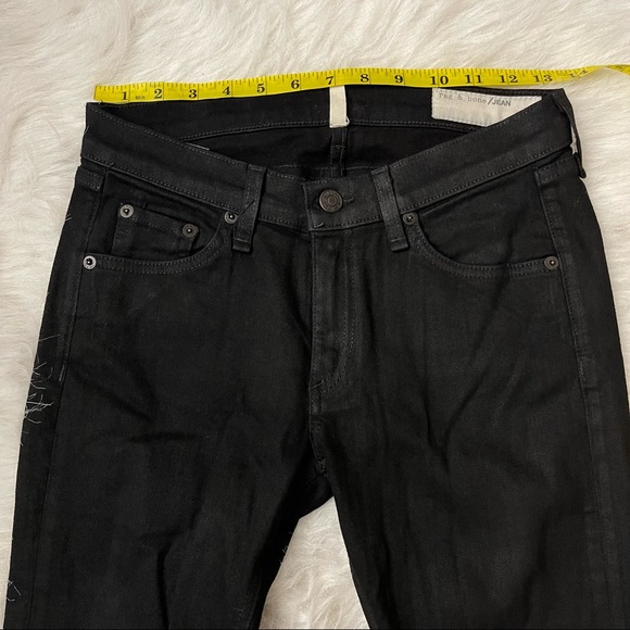 RAG & BONE BLACK COATED SKINNY JEANS LEGGINGS SIZE 27 W1502K520 - Picture 4 of 11